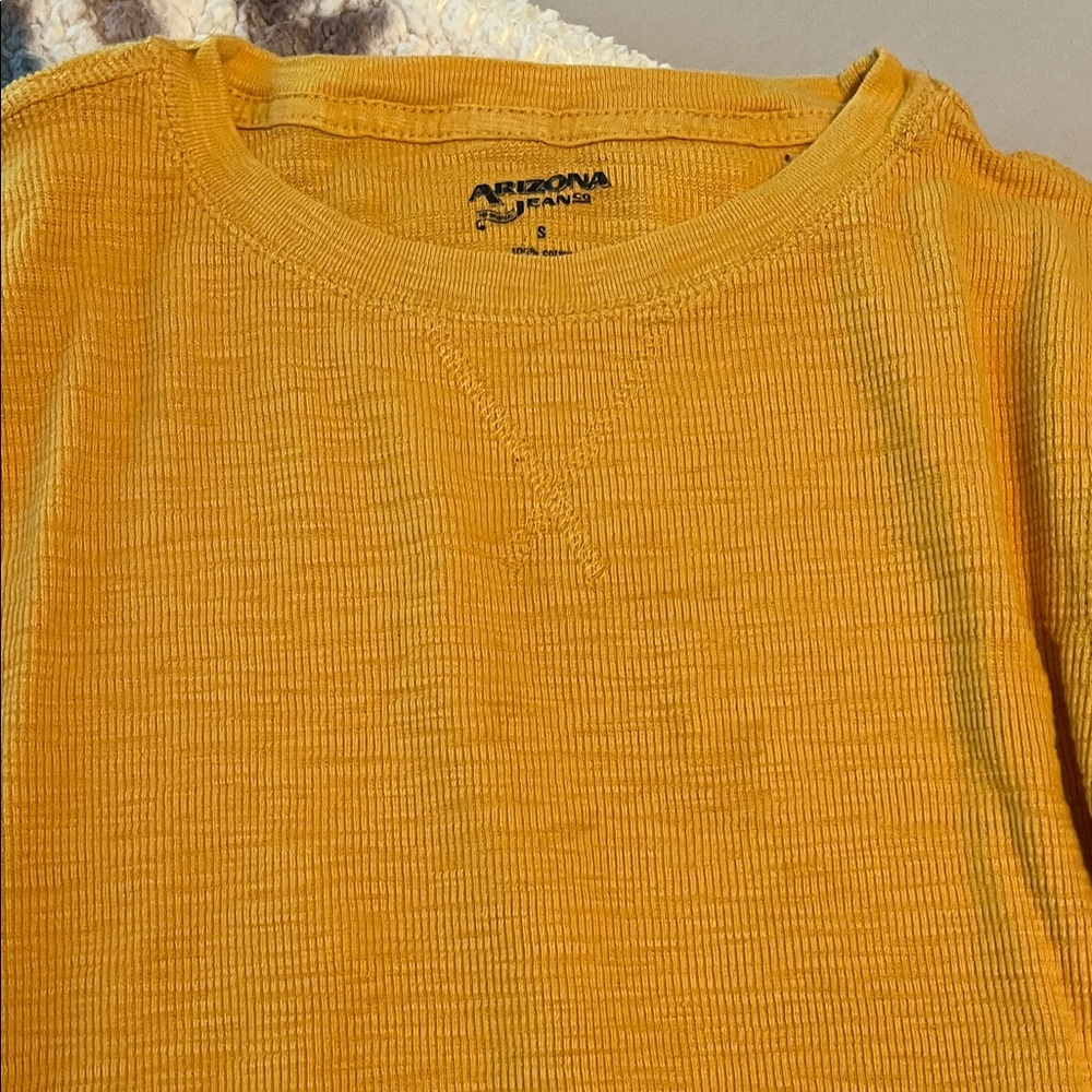 Arizona Jean Co. Mustard Ribbed Crewneck Tee